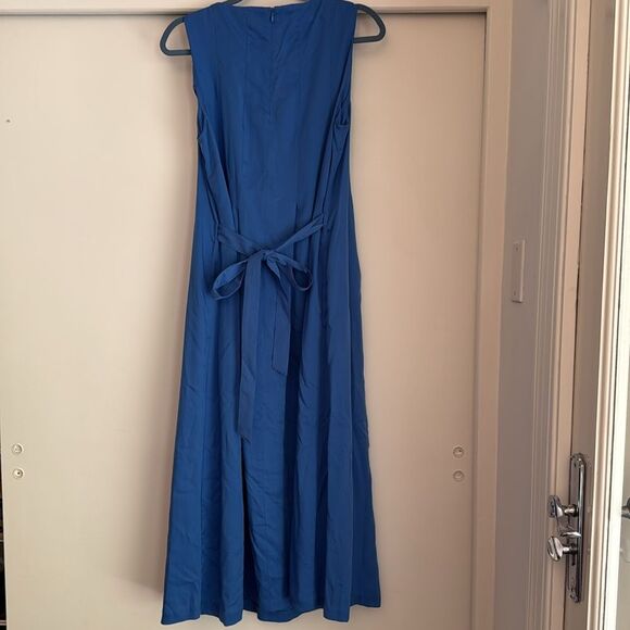 J. MCLAUGHLIN Boyle Tie Waist Midi Dress French Blue New with Tags Large - Picture 5 of 6